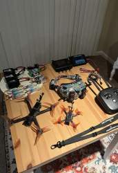Fpv drone lot bundle two quadcopters and goggles