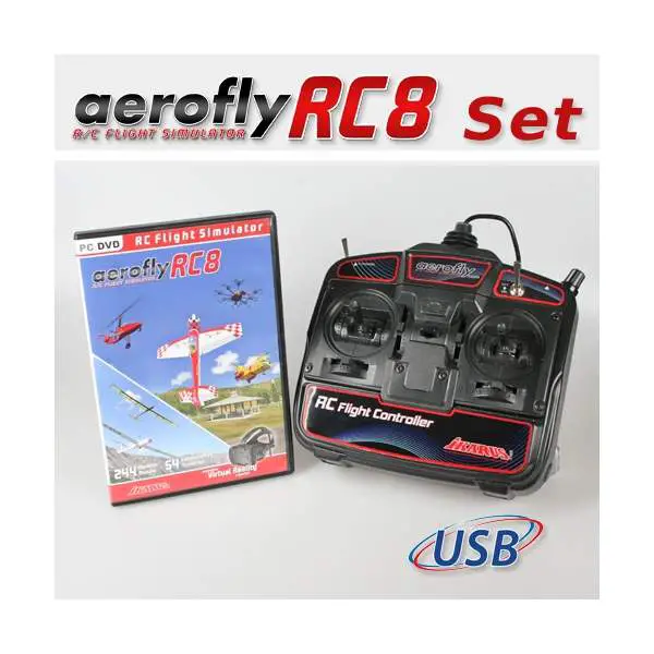 RC Aircraft Aiplane Flight Simulator USB 8CH 18 in 1 w/ CD for ARROFLY/XRT5 